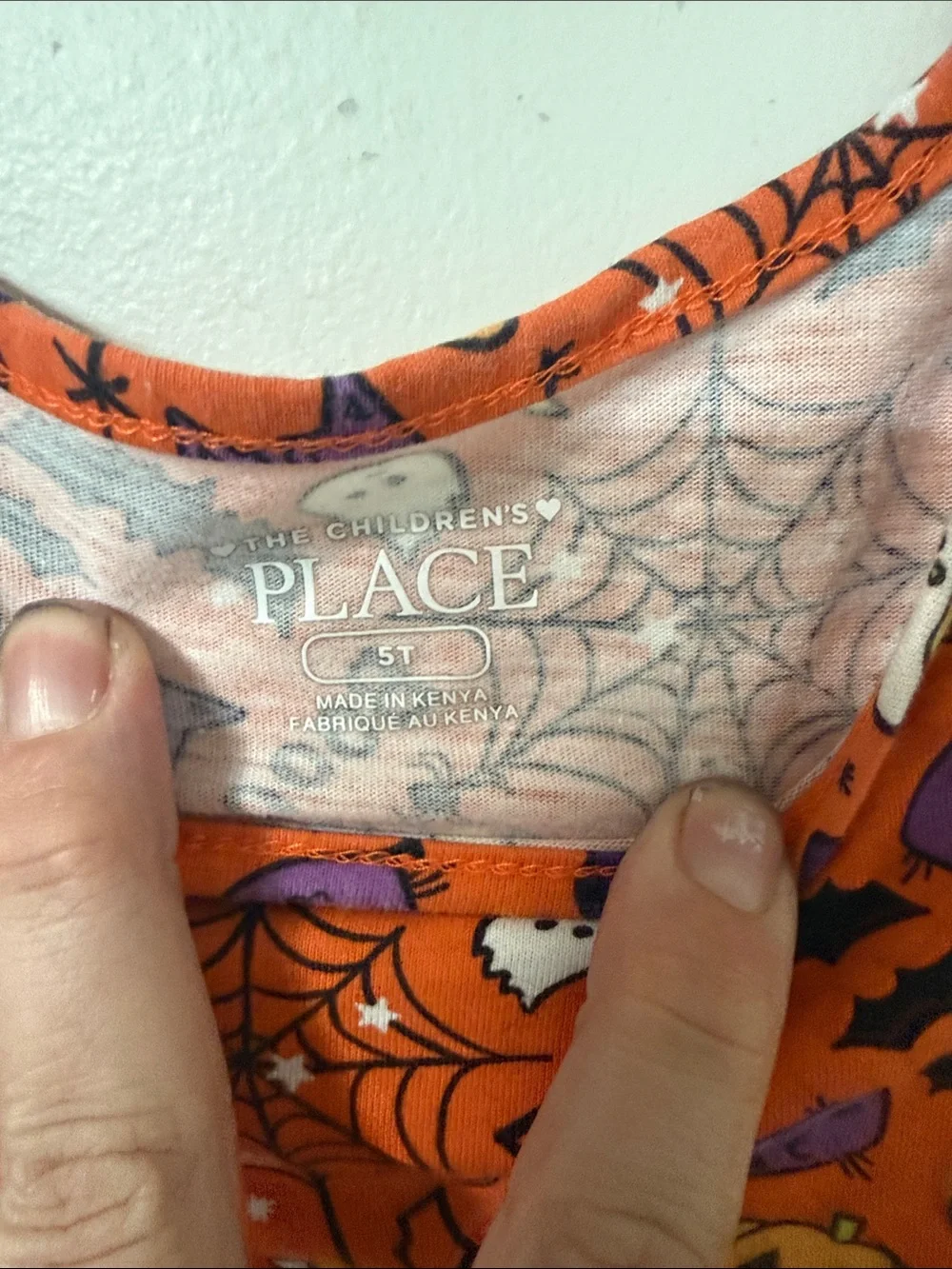 Place Orange Halloween Print Long Sleeve Dress with Purple Accents